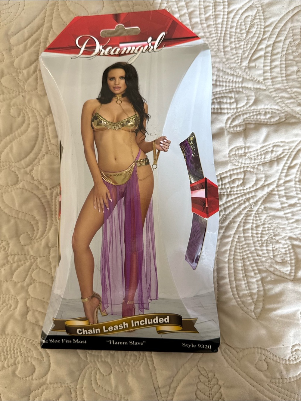 Dreamgirl Metallic Gold Bikini with Purple Sheer Harem Skirt